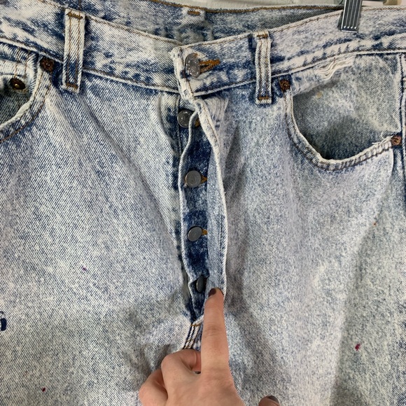 Levi's 505 Jeans Vtg 80s Straight Leg Acid Wash - Picture 3 of 8